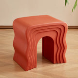 Creative Modern Rectangle Pink Acrylic Stool Side Table Image - 9