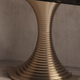 Creative Pedestal Half-Moon Marble Gold Console Table Image - 5