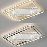 Creative Rectangular Geometric Ceiling Fan with Light Image - 13