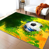 Creative Rectangular Sports Print Soccer Game Area Rug Image - 9