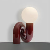 Creative Red Resin Ball Glass Lampshade Table Lamp Image - 13