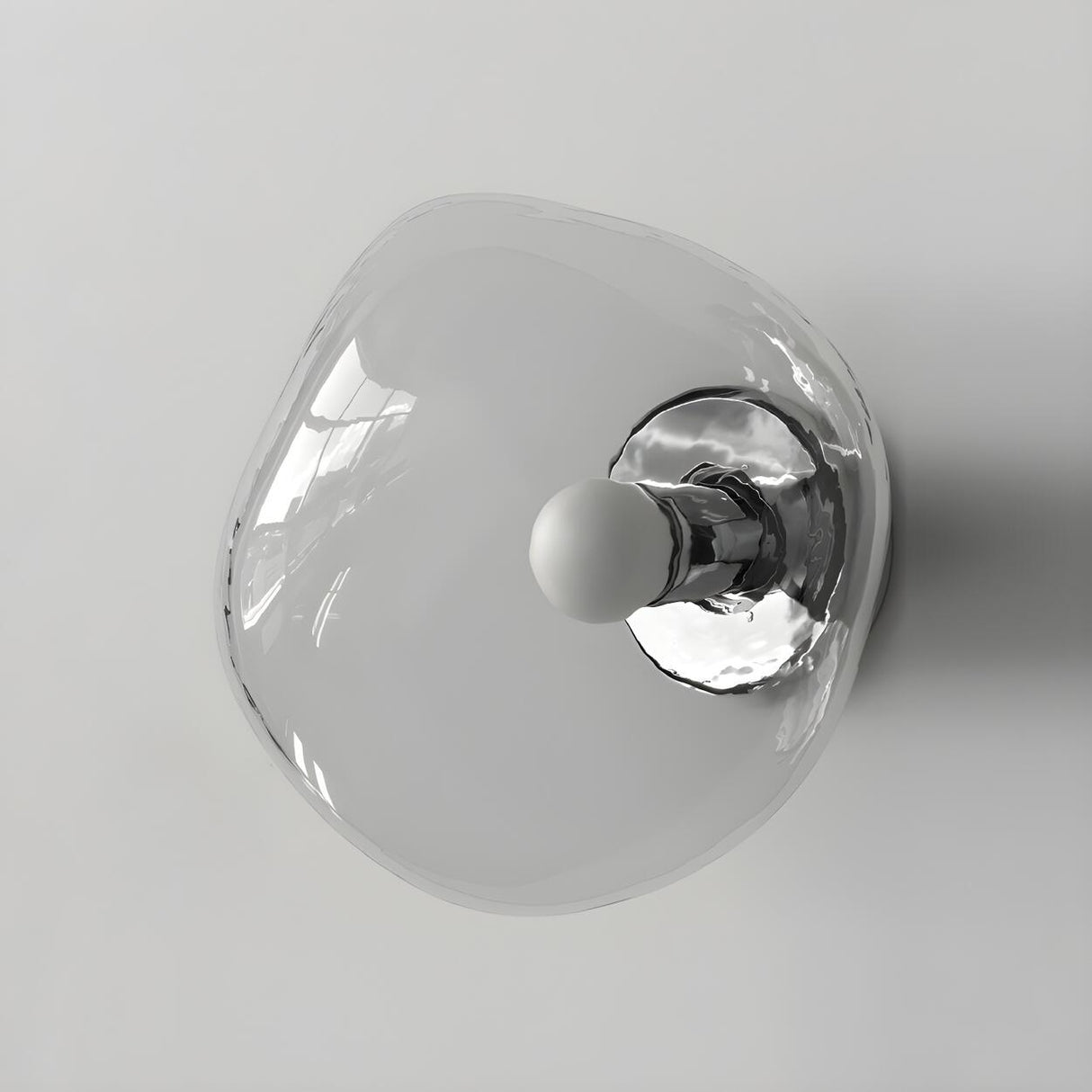 Creative Rock-Shaped Chrome Glass Wall Sconce Light Image - 7
