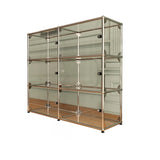 Creative Stainless Steel White Glass Display Cabinet Image - 16