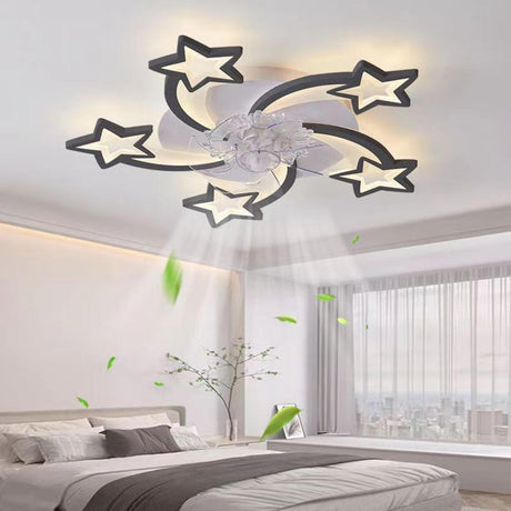 Creative Star Shaped Dimming LED Ceiling Fan with Light Image - 1