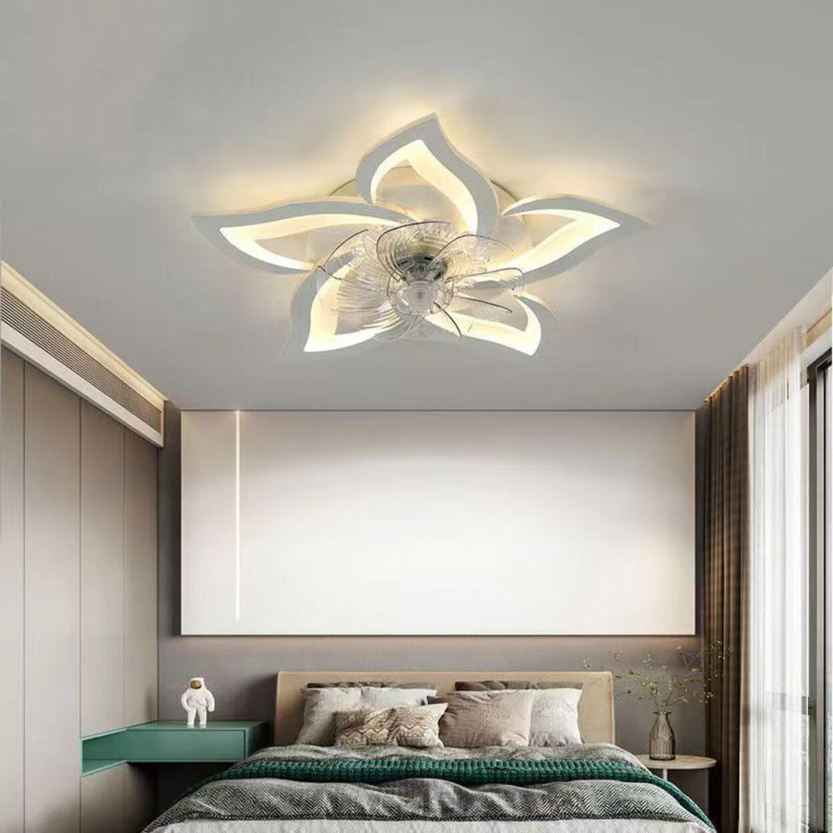 Creative Star Shaped Dimming LED Ceiling Fan with Light Image - 11