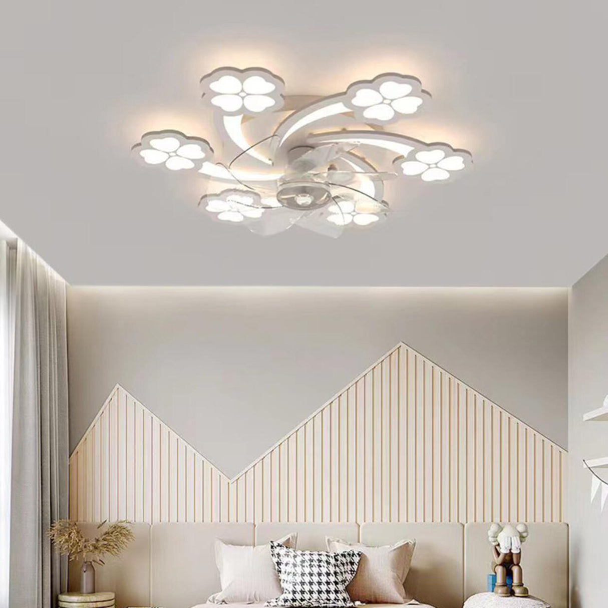 Creative Star Shaped Dimming LED Ceiling Fan with Light Image - 12