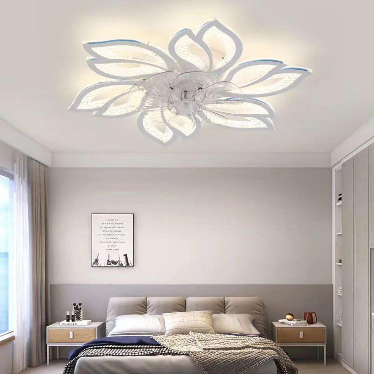 Creative Star Shaped Dimming LED Ceiling Fan with Light Image - 13