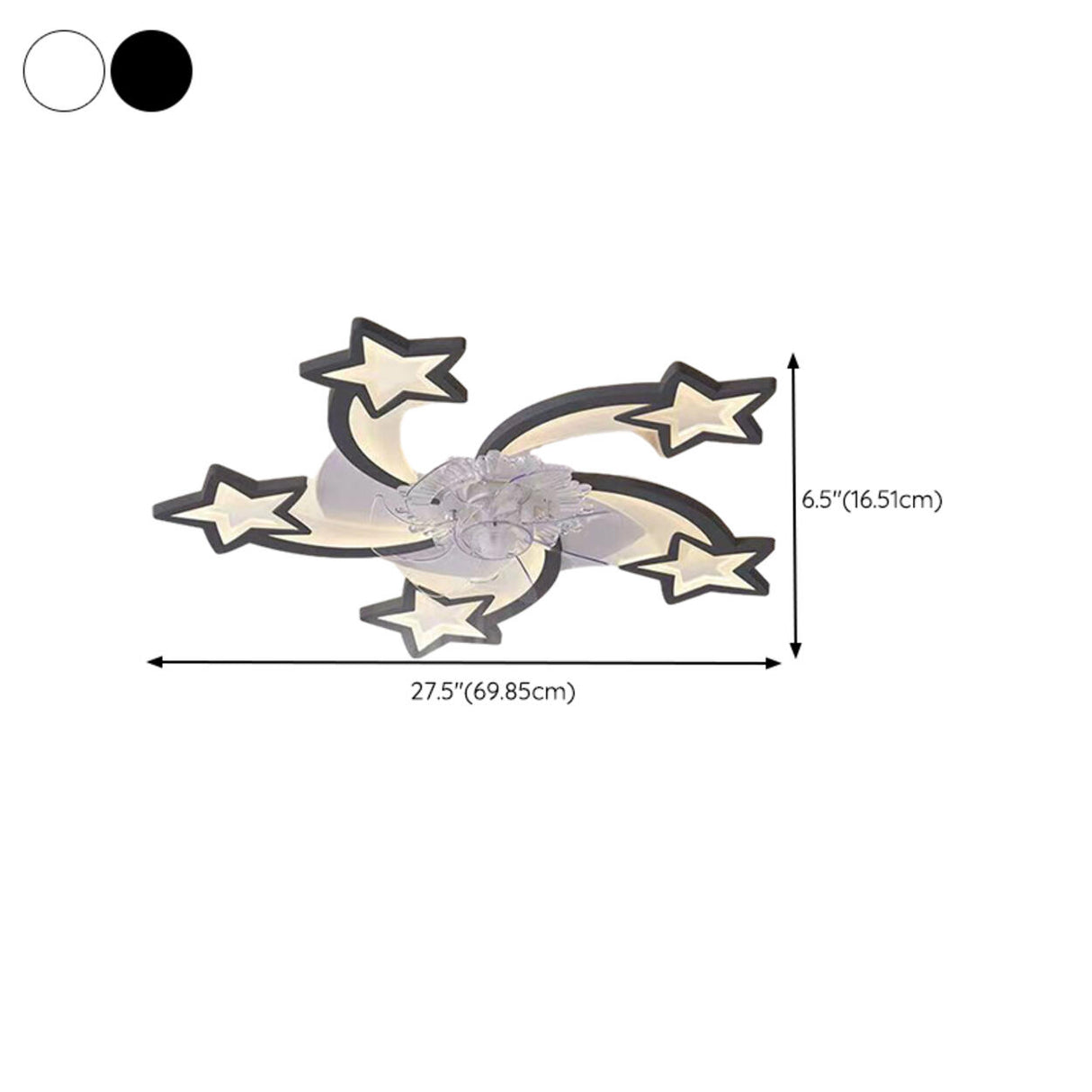 Creative Star Shaped Dimming LED Ceiling Fan with Light Image - 20