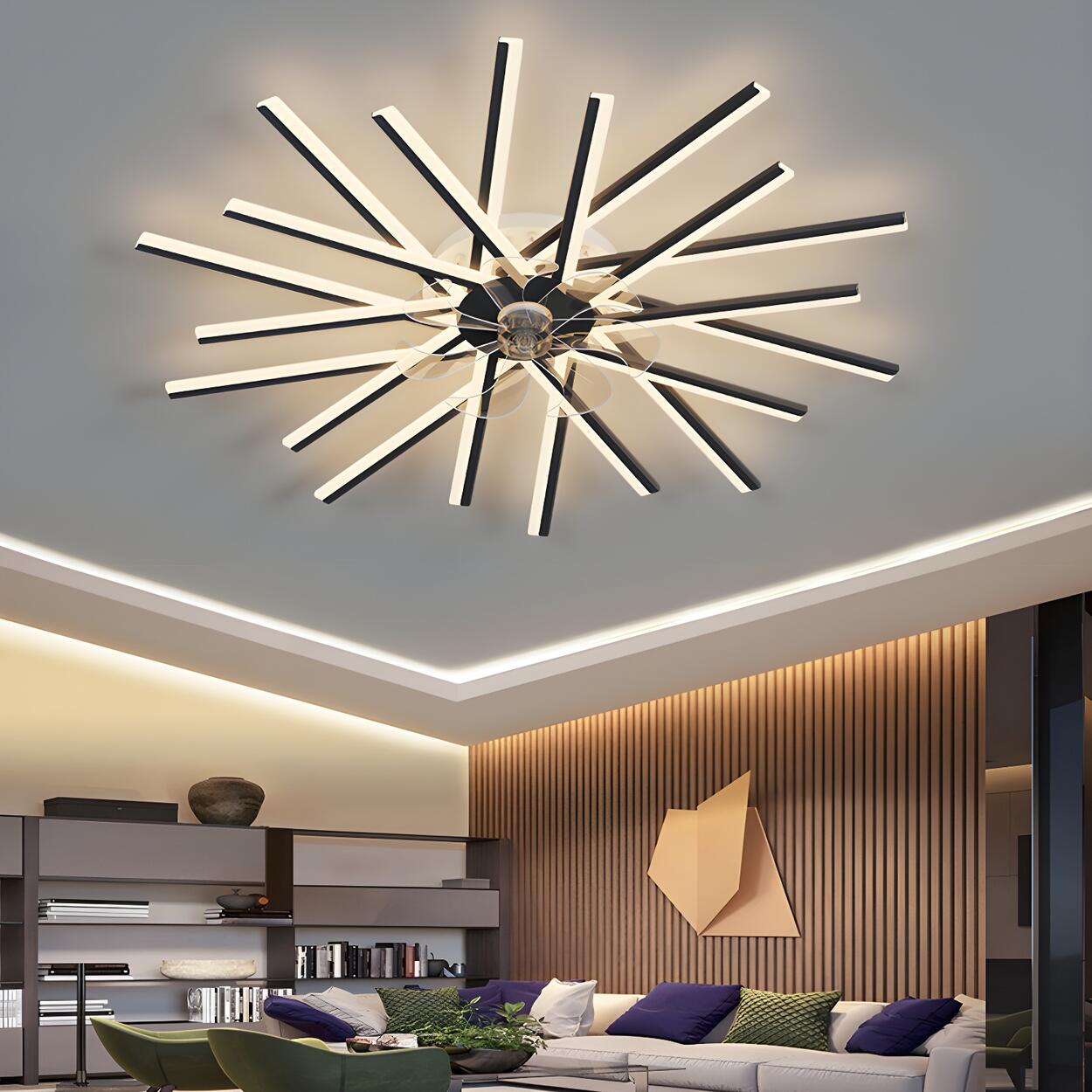 Creative Starburst Multi-Light Ceiling Fan with Lights Image - 4