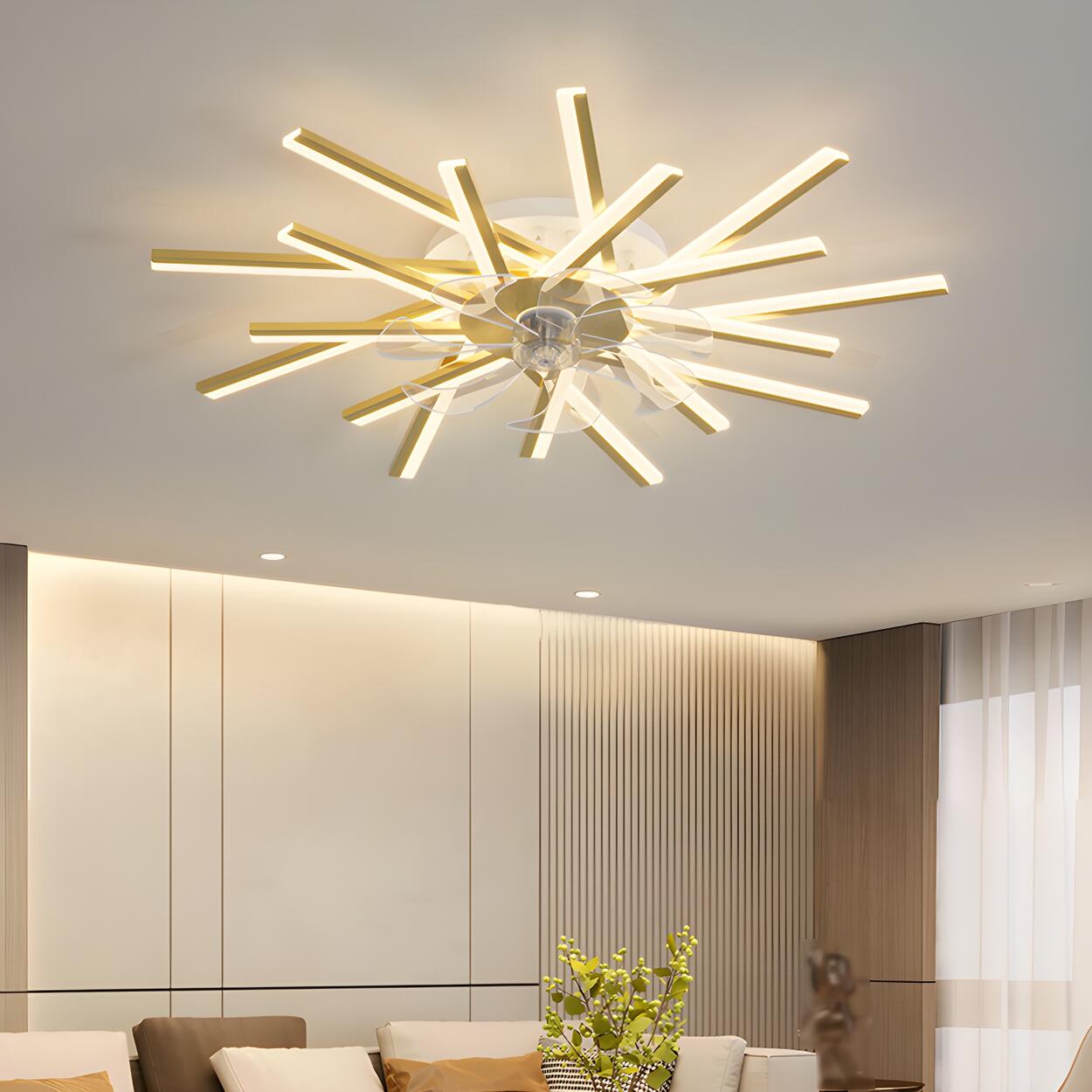 Creative Starburst Multi-Light Ceiling Fan with Lights Image - 6