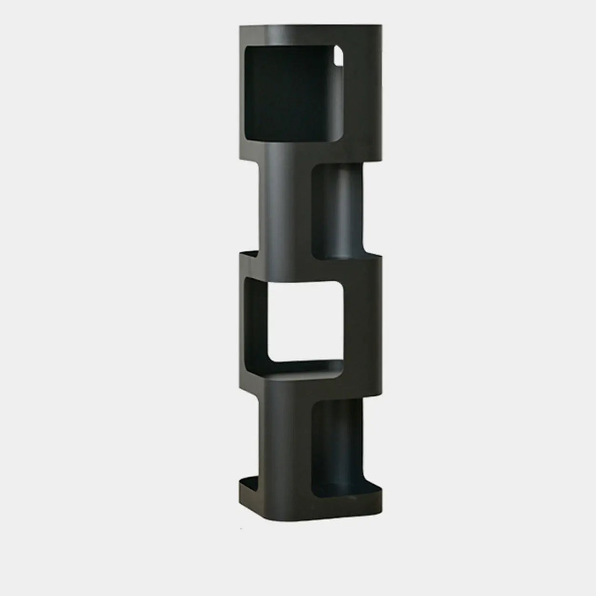 Creative Tower Open Chain Metal Storage Bookcase Black Image - 5