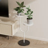 Creative U-Shaped 2 Tray Metal Floor Plant Stand White Image - 11
