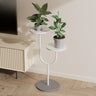 Creative U-Shaped 2 Tray Metal Floor Plant Stand White Image - 14
