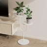 Creative U-Shaped 2 Tray Metal Floor Plant Stand White Image - 18