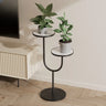 Creative U-Shaped 2 Tray Metal Floor Plant Stand White Image - 4