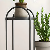 Creative Wavy 2 Tiers Round Metal Floor Plant Stand Image - 10