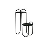 Creative Wavy 2 Tiers Round Metal Floor Plant Stand Image - 3