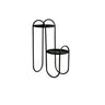 Creative Wavy 2 Tiers Round Metal Floor Plant Stand Image - 3