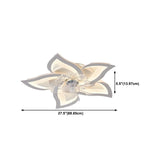 Creative White Branch Flush Ceiling Fan with Lights #size