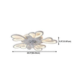 Creative White Branch Flush Ceiling Fan with Lights Image - 21
