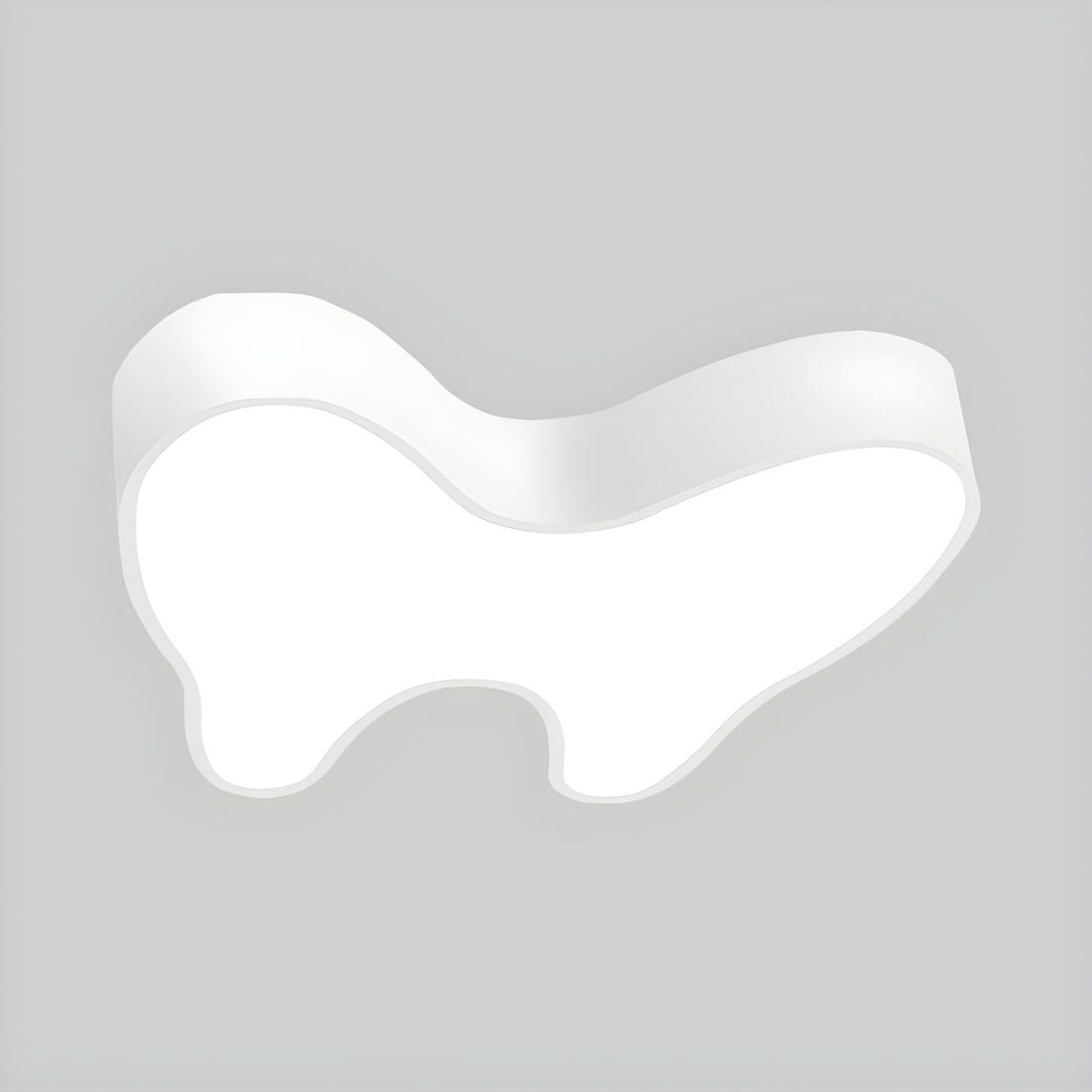 Creative White Tooth-Shaped Small LED Flush Mount Light Image - 3