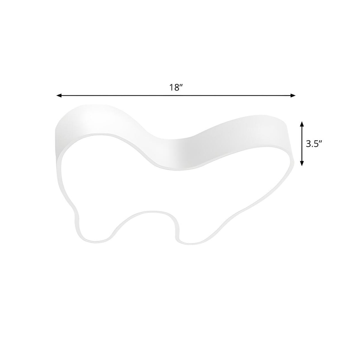 Creative White Tooth-Shaped Small LED Flush Mount Light 