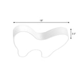 Creative White Tooth-Shaped Small LED Flush Mount Light #size