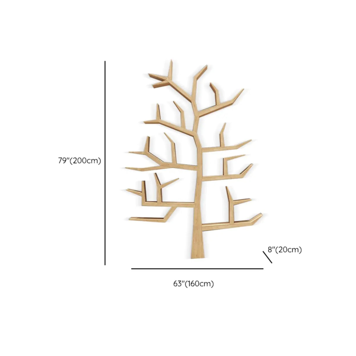 Creative Wood Tree-Shaped Geometric Display Bookcase Image - 11