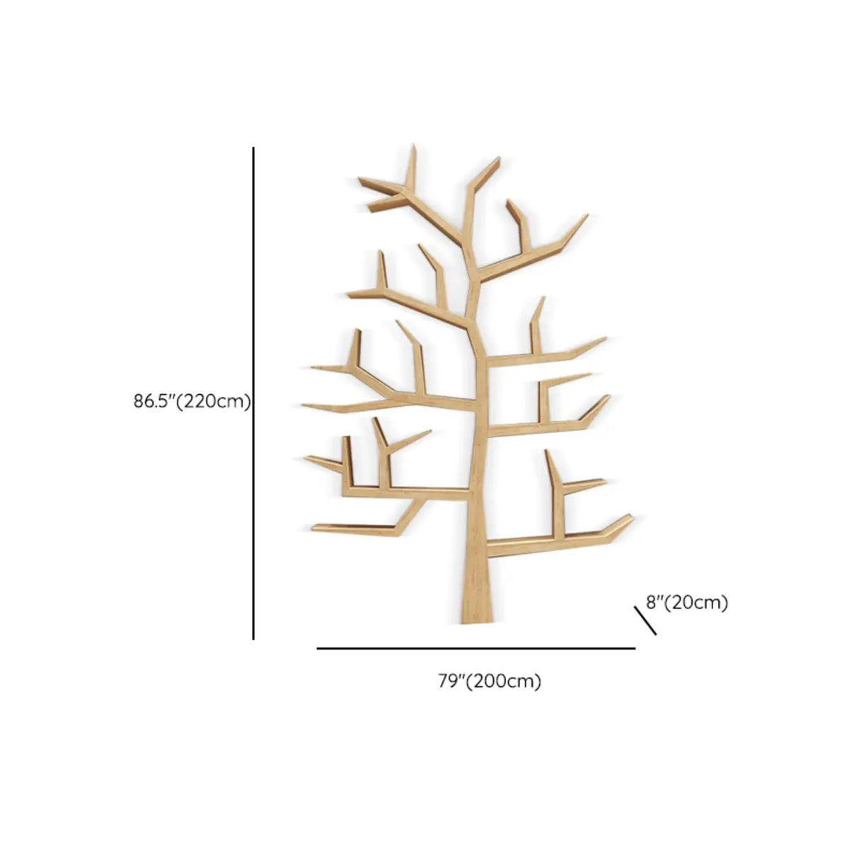 Creative Wood Tree-Shaped Geometric Display Bookcase Image - 13