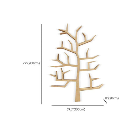 Creative Wood Tree-Shaped Geometric Display Bookcase Image - 14