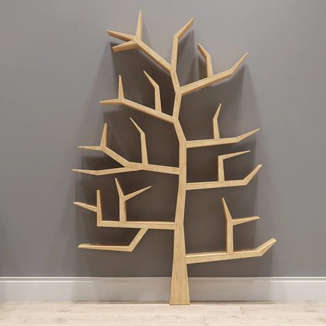 Creative Wood Tree-Shaped Geometric Display Bookcase Image - 2