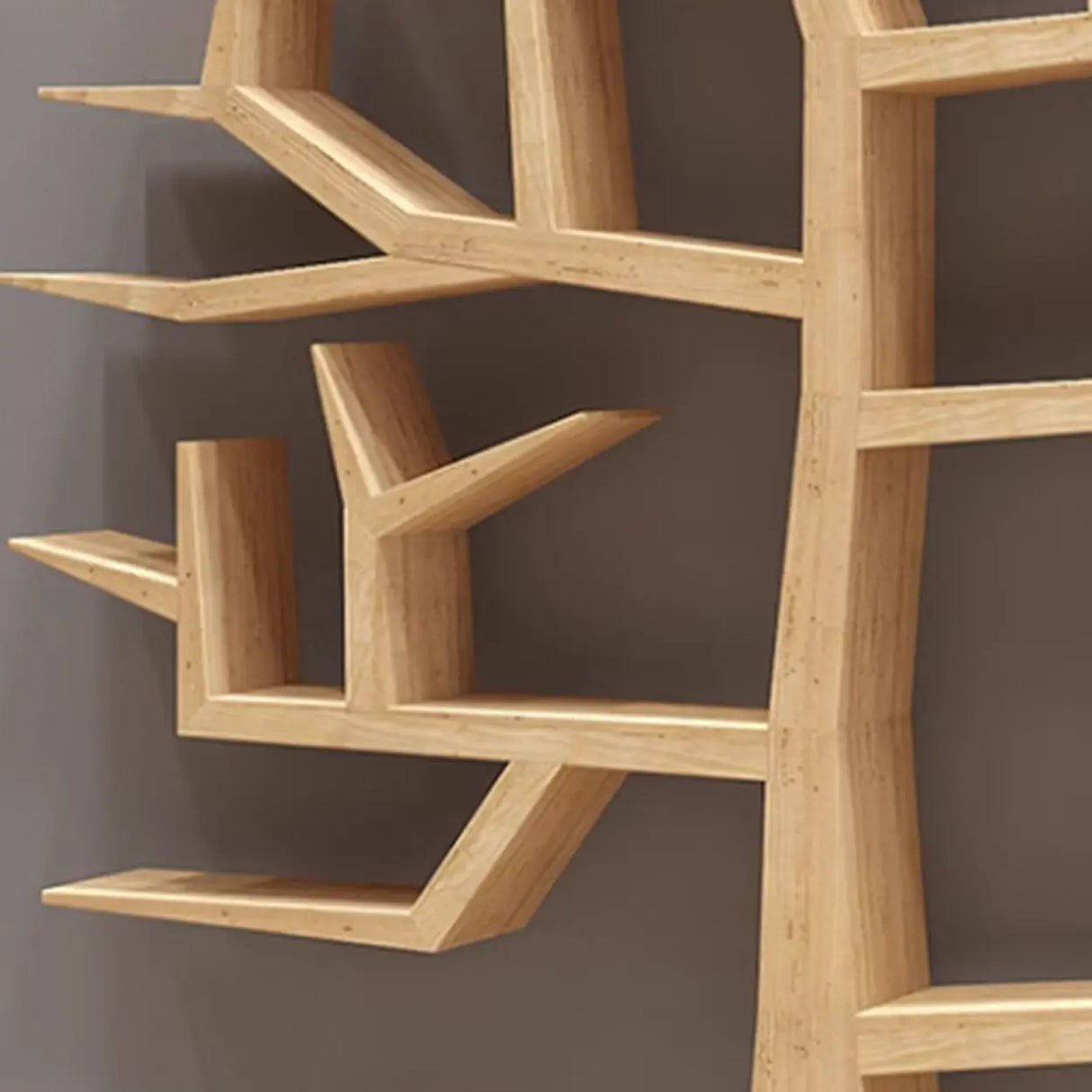 Creative Wood Tree-Shaped Geometric Display Bookcase Image - 6