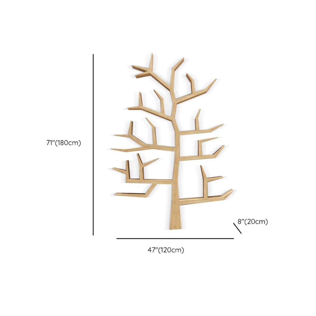 Creative Wood Tree-Shaped Geometric Display Bookcase 
