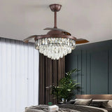 Crystal Chandelier Ceiling Fan with Retractable Blades Image - 4