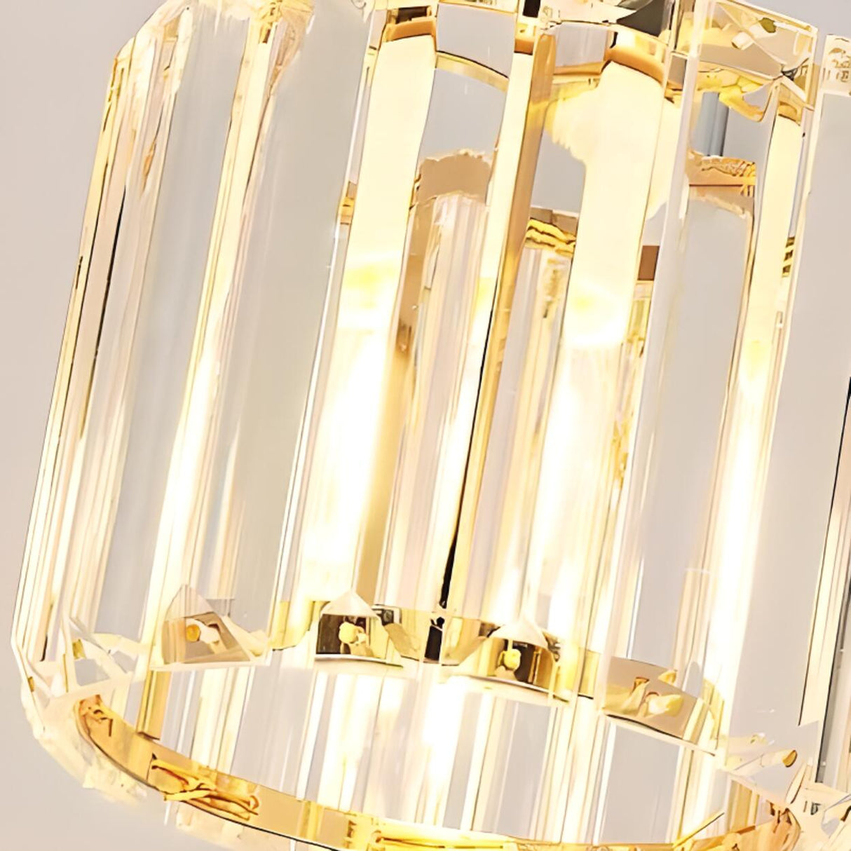 Crystal Cylinder 3-Light Kitchen Island Pendant Light Image - 8