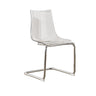 Curved Back Acrylic Cantilever Armless Dining Chair Image - 3