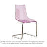 Curved Back Acrylic Cantilever Armless Dining Chair Image - 5