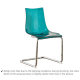 Curved Back Acrylic Cantilever Armless Dining Chair Image - 7