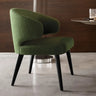 Curved Back Upholstered Arm Chair Dining Chair Black Image - 4