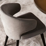 Curved Back Upholstered Arm Chair Dining Chair Black Image - 8