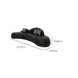 Curved Black Leather Tight Back Sofa Seating Group Image - 14