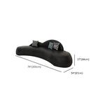 Curved Black Leather Tight Back Sofa Seating Group Image - 15