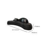 Curved Black Leather Tight Back Sofa Seating Group Image - 16