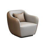 Curved Coffee Grey Leather Reception Sofa 5 Piece Set Image - 2