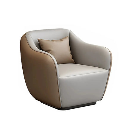 Curved Coffee Grey Leather Reception Sofa 5 Piece Set Image - 2