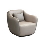 Curved Coffee Grey Leather Reception Sofa 5 Piece Set Image - 9