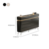 Curved Composite Wood Cream Lighted Horizontal Dresser Image - 25