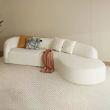 Curved Fabric Stylish Sponge Cream Large Sectional Sofa Image - 7