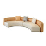 Curved Grey Faux Leather Tight Back Sofa Seating Group Image - 12