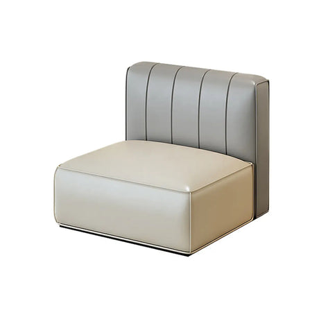 Curved Grey Faux Leather Tight Back Sofa Seating Group Image - 2